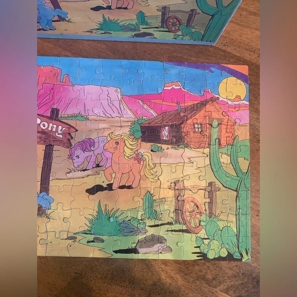 VINTAGE 1983 My Little Pony Ranch 100 Piece Neon Puzzle